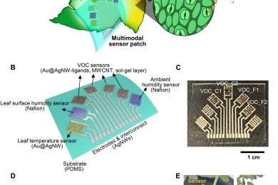 Abaxial leaf surface-mounted multimodal wearable sensor for continuous plant physiology monitoring