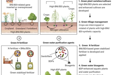 Nitrogen-loss and carbon-footprint reduction by plant-rhizosphere exudates