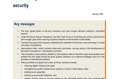 Activating Food-Tech Ecosystems in Intermediary Cities for Sustainable Food Security